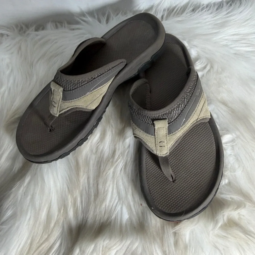 Teva Katavi Thong Sandals Mens 9‎ Brown Suede Mesh Flip Flops 1002432